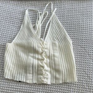 Fashion Nova Cream Knit Crop Top